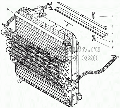 Установка уплотнителей радиатора 5320-1301003