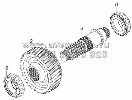 65111-1802024 Вал первичный раздаточной коробки