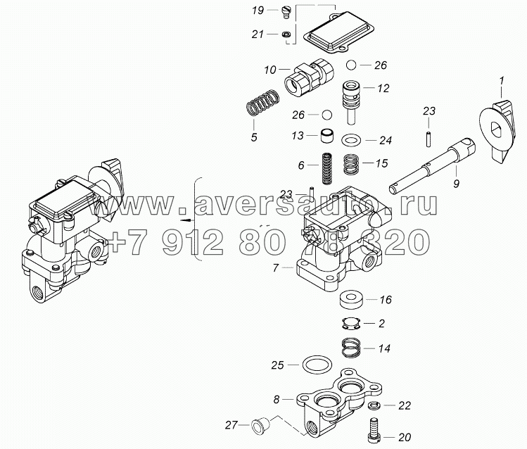 4310-1804010 Кран управления раздаточной коробкой