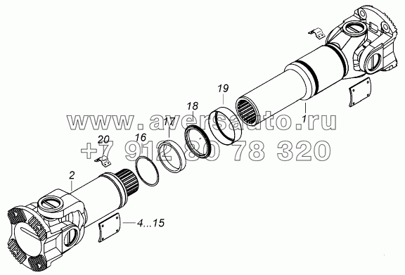 54105-2205011-10 Вал карданный среднего моста