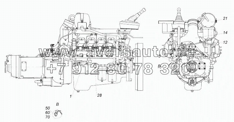 53501-1000250 Агрегат силовой 740.622-280 укомплектованный для установки на автомобиль