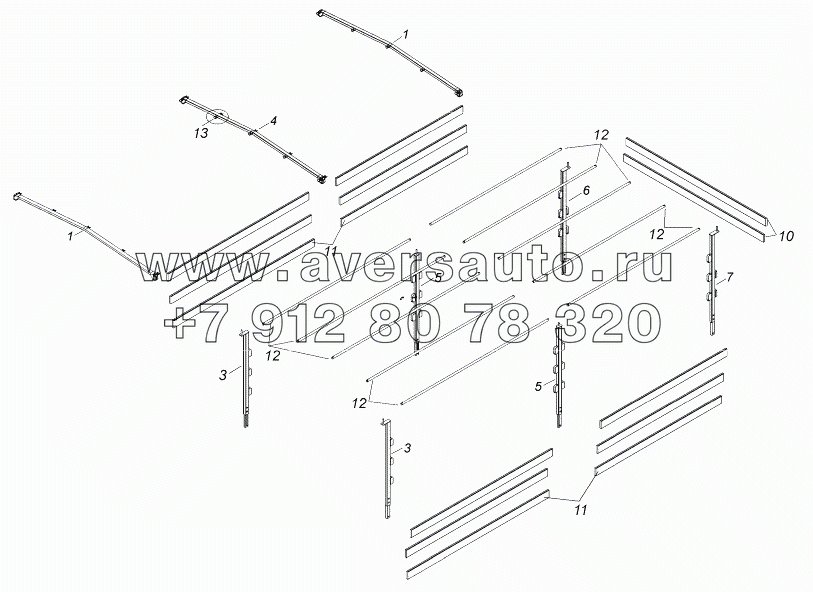 43118-8508008-70 Установка каркаса тента