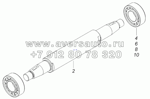 740.90-1111030-10 Вал редуктора привода ТНВД с подшипниками