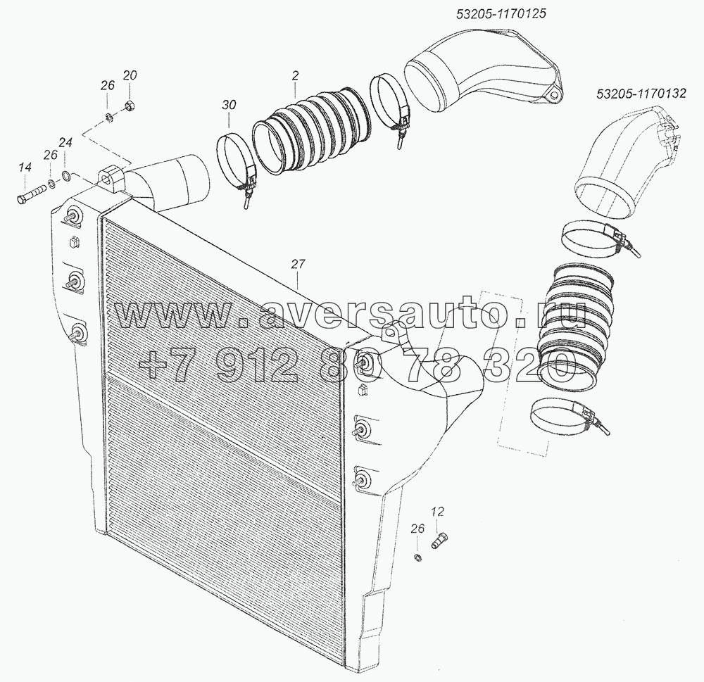 53205-1170000 Установка системы охлаждения наддувочного воздуха