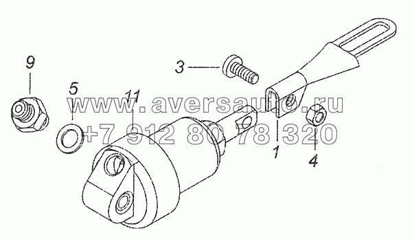 5320-3570074-10 Цилиндр пневматический с тягой