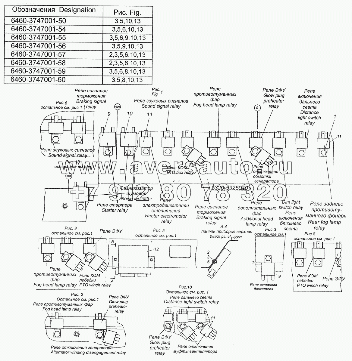 6460-3747001-50 Установка реле