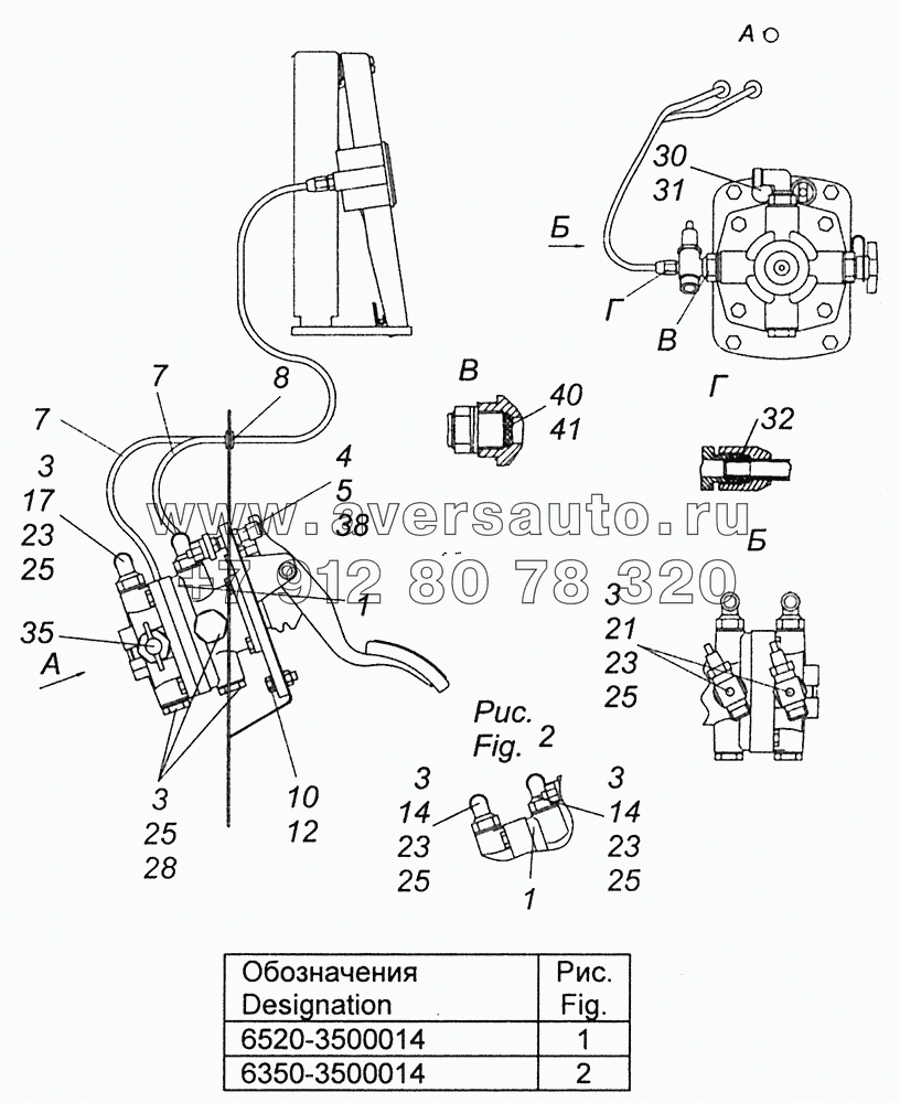 6520-3500014 Установка двухсекционного тормозного крана