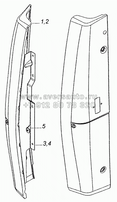 5320-5301047/046 Панель передка боковая съемная левая