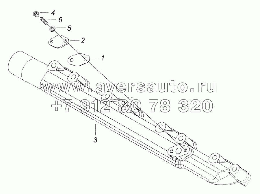 7406.1303100-10 Труба водяная правая