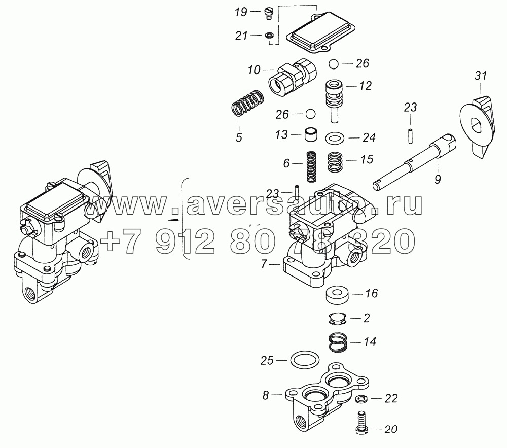 4310-1804010 Кран управления раздаточной коробкой