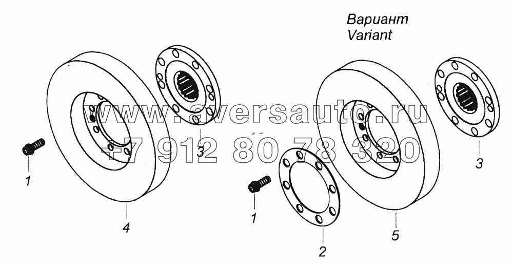 740.21-1005059-10 Установка гасителя крутильных колебаний и полумуфты отбора мощности