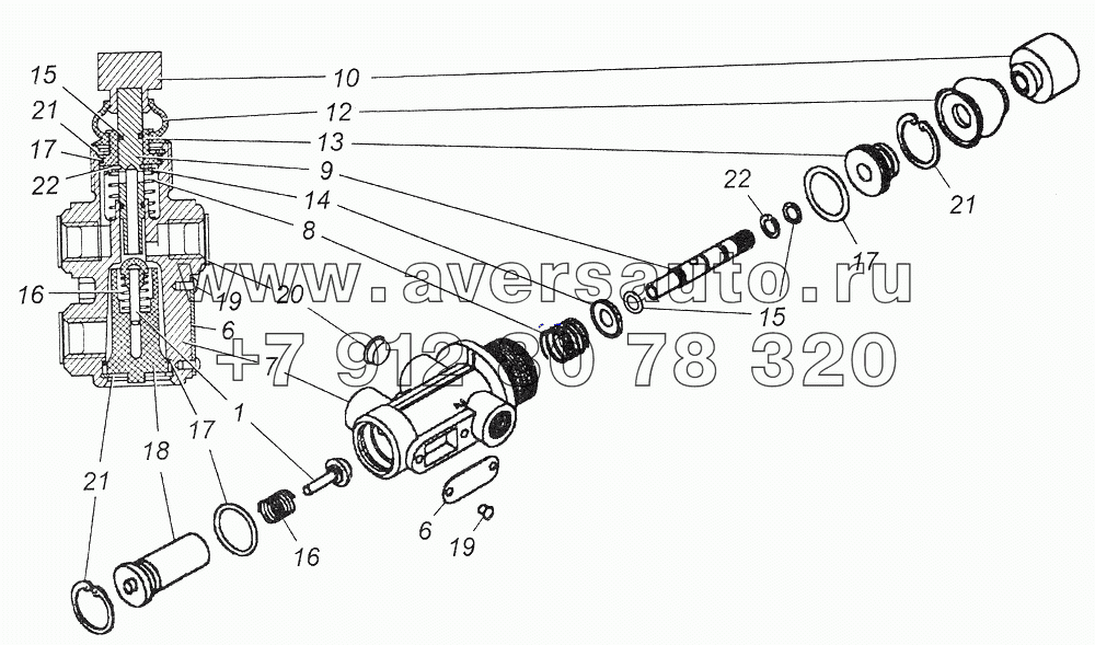 100-3537110 Кран аварийного растормаживания в сборе