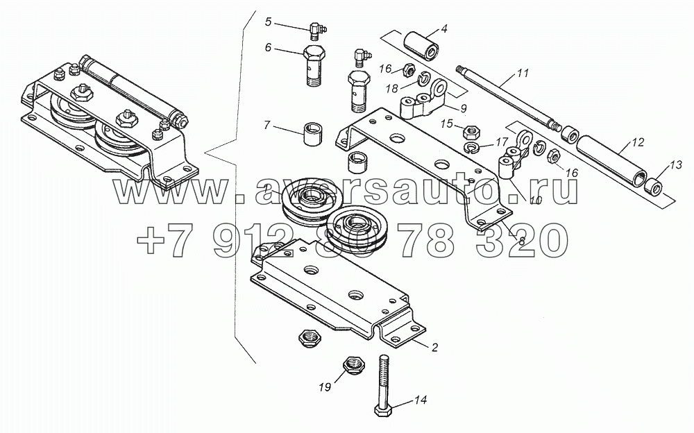 4310-4501280 Ролики направляющие троса лебедки в сборе