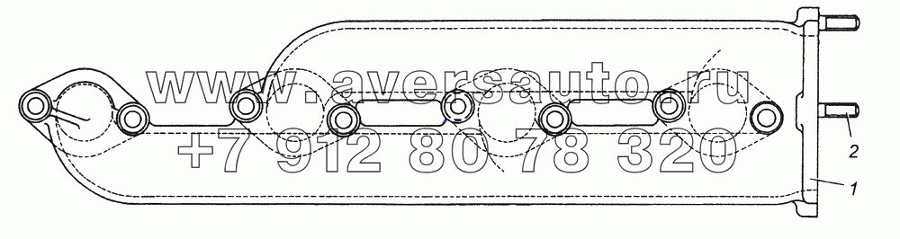 7403.1008021 Коллектор выпускной левый в сборе