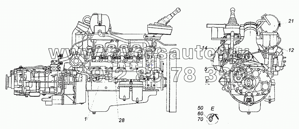 4350-1000250 Агрегат силовой 740.652-260 укомплектованный для установки на автомобиль