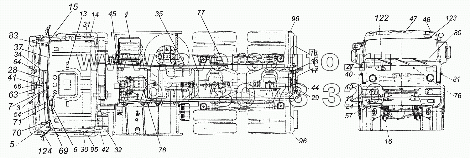 4350-3700060-30 Электрооборудование. Расположение на панели приборов