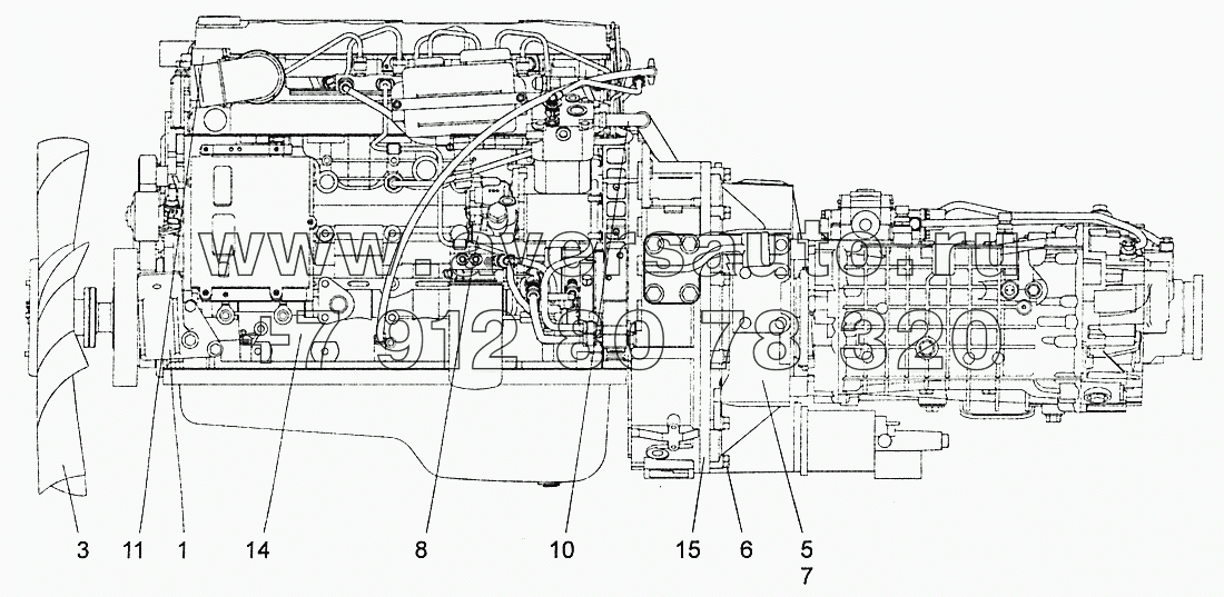 5308-1000250-22 Агрегат силовой, укомплектованный для установки на автомобиль