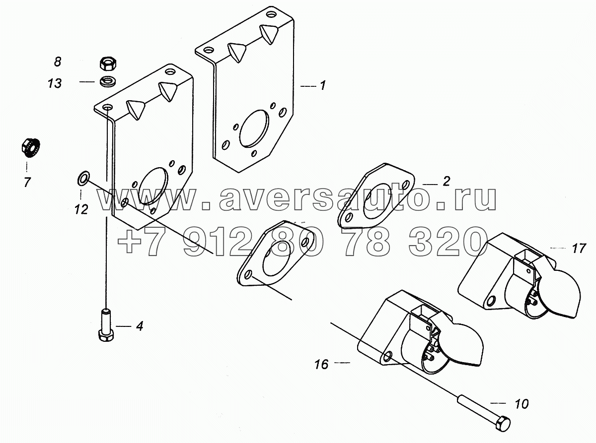 43114-3723003-70, 431147-3723003-70 Установка розеток прицепа