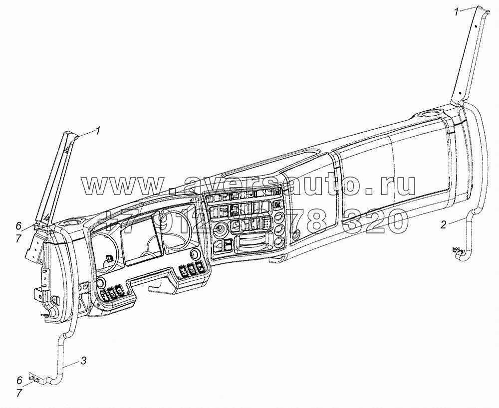 6522-5325160 Установка поручней панели приборов и облицовок стоек