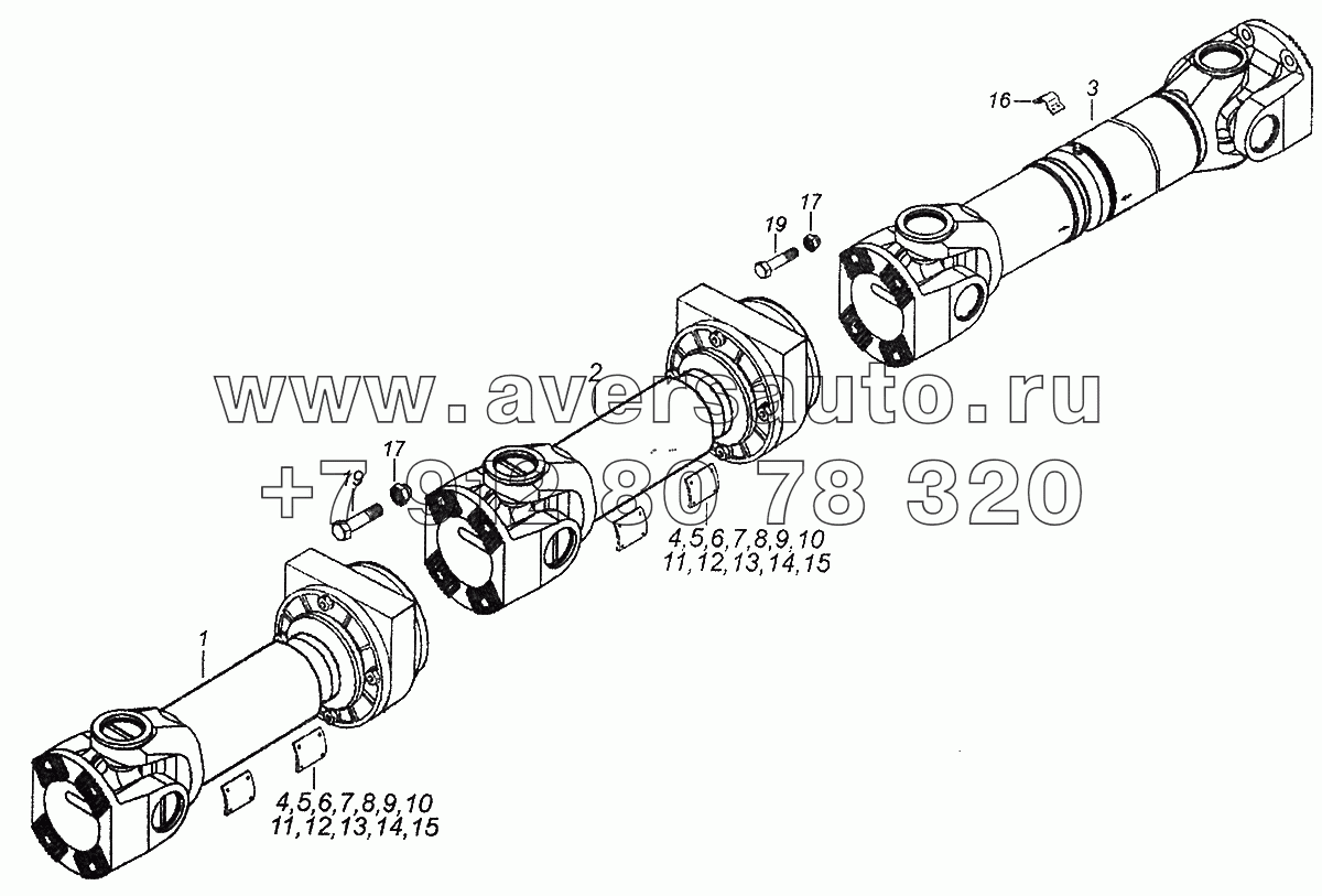 5308-2201006 Вал карданный четырехшарнирный