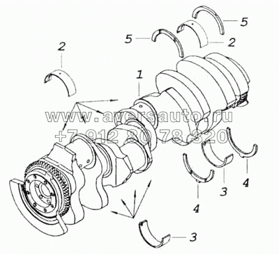 Установка вала коленчатого