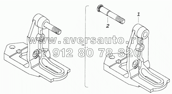Корпус запора кабины левый
