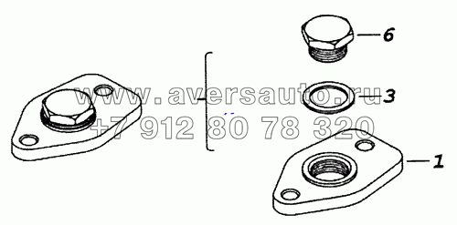 740.30-1317570 Фланец крепления датчика включения вентилятора с пробкой