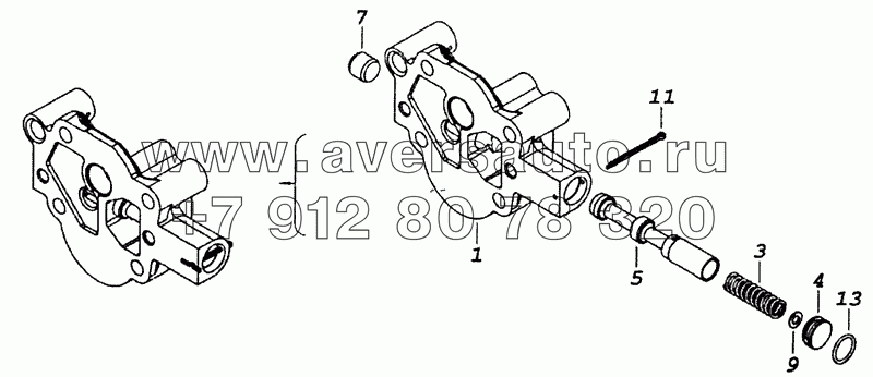 740.11-1011016 Крышка масляного насоса с клапаном