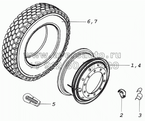 Колесо 9.00x22.5 стальное с шиной