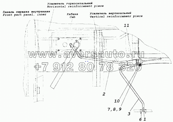 Установка насоса, топливопроводов отопителя ОН-32Д-24