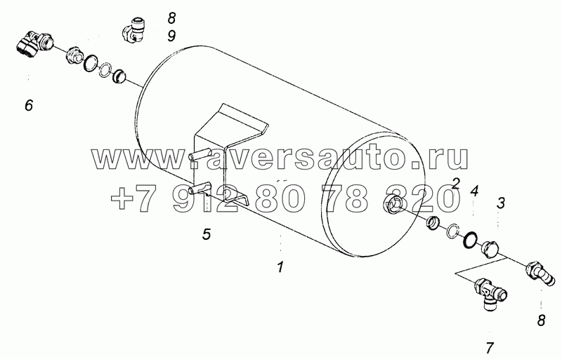 53605-3513012 Ресивер с соединительной арматурой