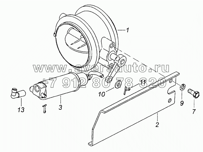 5308-3570010 Корпус вспомогательного тормоза с пневмоцилиндром