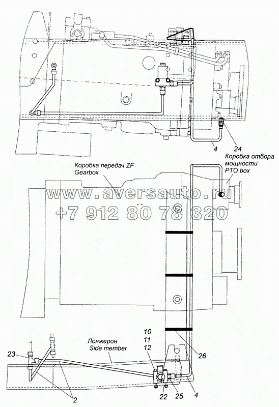 6520-4202006-60 Установка управления коробки отбора мощности