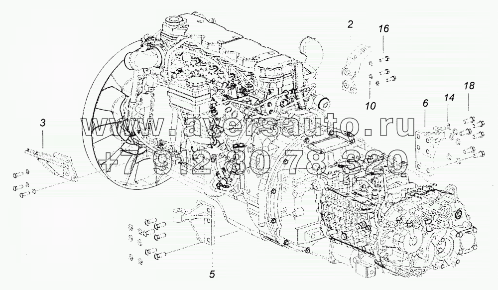 53605-1001000-03 Установка силового агрегата