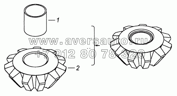 53212-2403054 Сателлит дифференциала заднего моста с втулкой