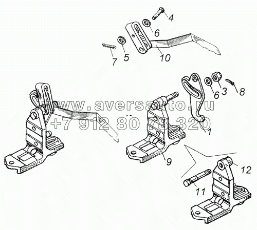Запор кабины левый