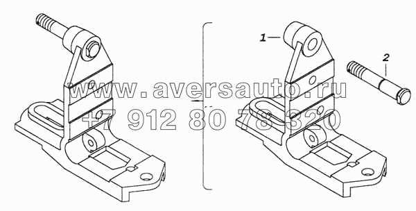 Корпус запора кабины правый