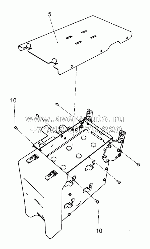 6580-3703173 Установка крышки верхней ящика аккумуляторных батарей