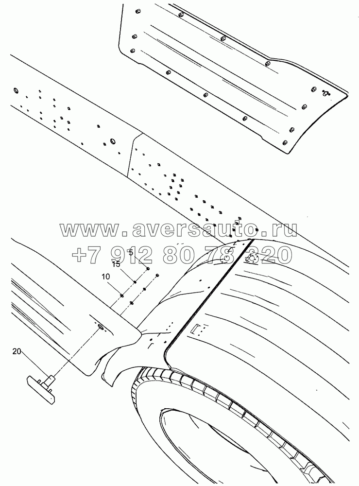 5490-3731001-40 Установка боковых габаритных фонарей на боковой защите