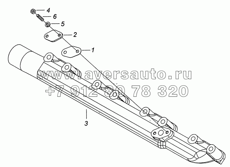 7406.1303100-10 Труба водяная правая