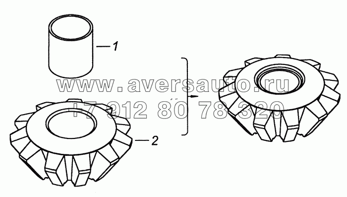 53212-2403054 Сателлит дифференциала заднего моста с втулкой