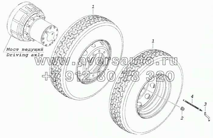 6460-3101003 Установка сдвоенных стальных колес