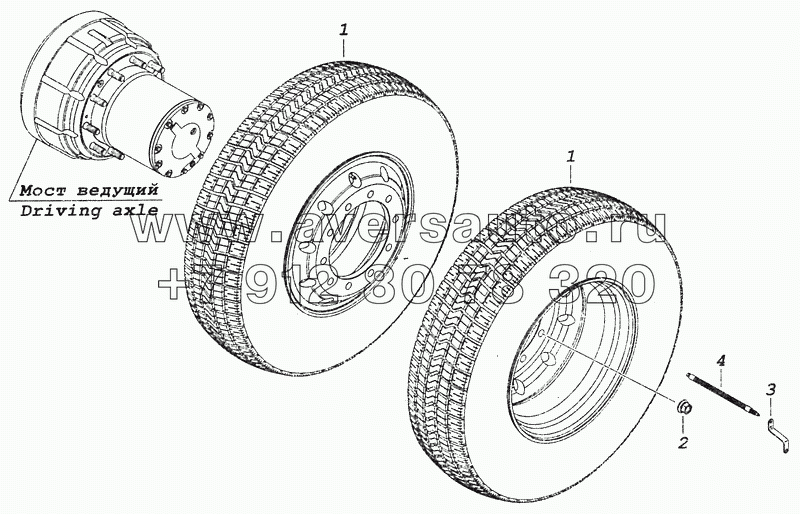 6460-3101003-10 Установка сдвоенных алюминиевых колес