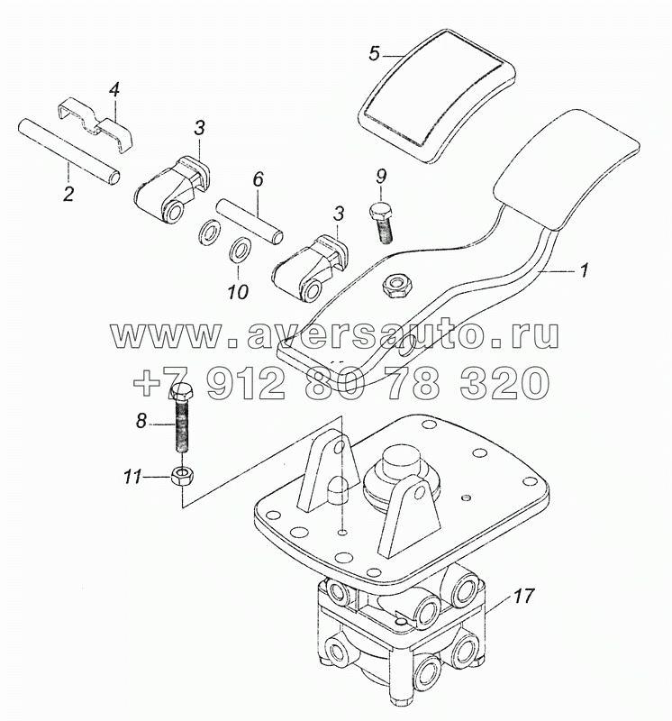 65115-3514108 Кран тормозной двухсекционный с педалью