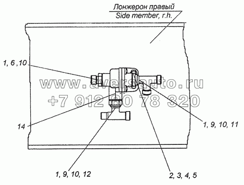 6460-3500062 Установка клапана двухмагистрального