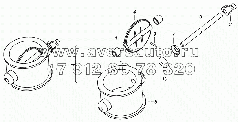 6460-3570014-10 Корпус вспомогательного тормоза с заслонкой