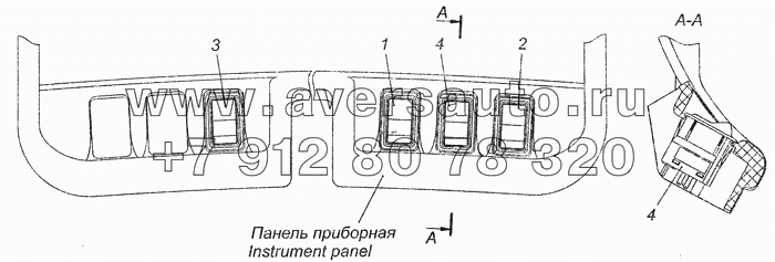 6520-4011033 Установка переключателей на панели приборной