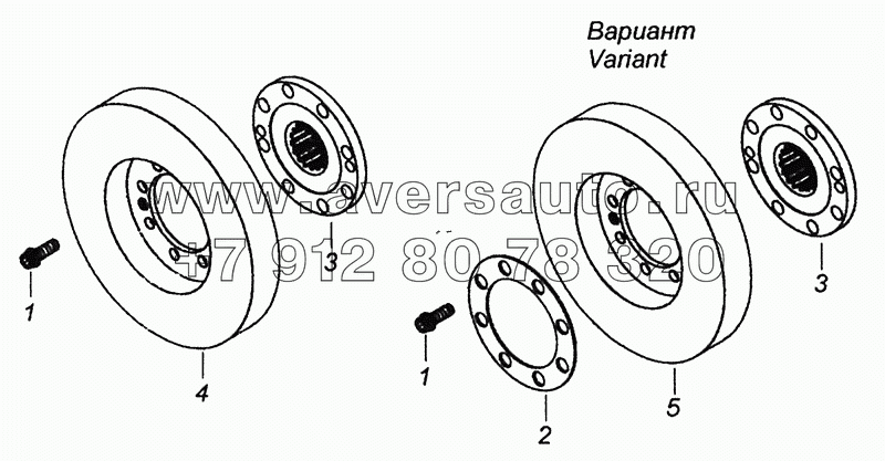 740.21-1005059-10 Установка гасителя крутильных колебаний и полумуфты отбора мощности