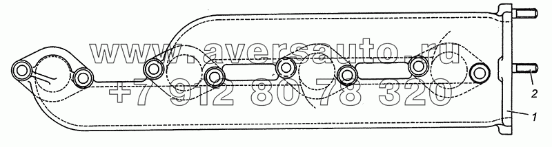 7403.1008021 Коллектор выпускной левый в сборе - Outlet collector, l. h., assy