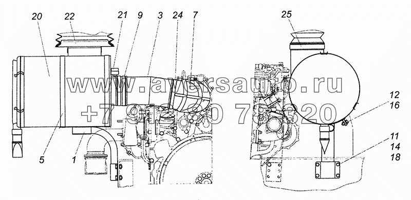 5460-1109002 Установка воздушного фильтра